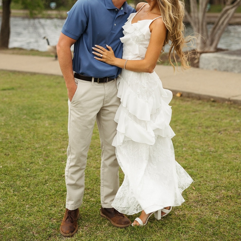 Elegant White Ruffle Maxi Dress